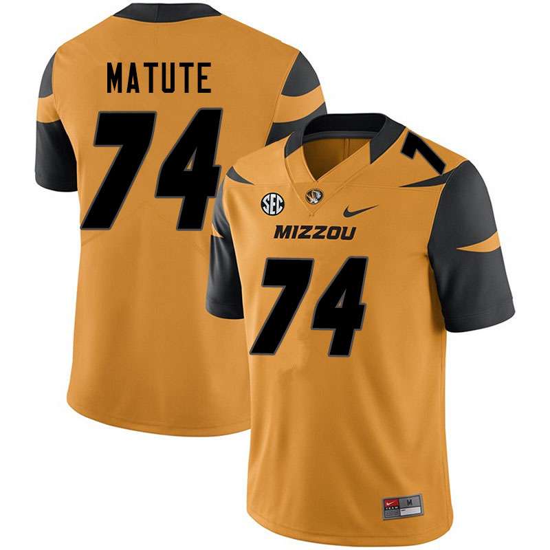 Men #74 Angel Matute Missouri Tigers College Football Jerseys Sale-Yellow - Click Image to Close